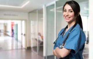 Smiling young nurse in a hospital
