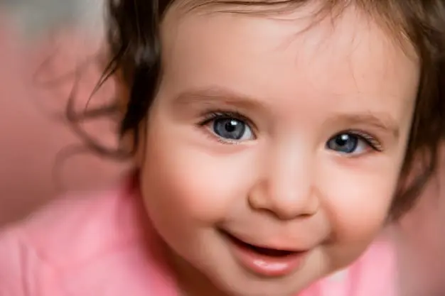Toddler baby in bed